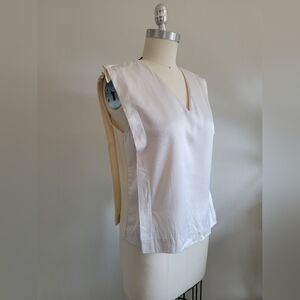 JNBY sleeveless v-neck top in ivory satin